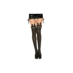 Collant nylon fantaisie opaque noir tête de lapin 